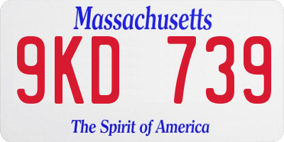 MA license plate 9KD739