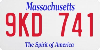 MA license plate 9KD741