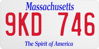 MA license plate 9KD746