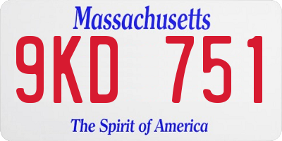 MA license plate 9KD751