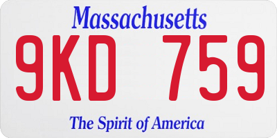 MA license plate 9KD759