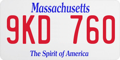 MA license plate 9KD760