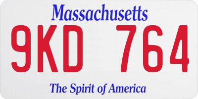 MA license plate 9KD764