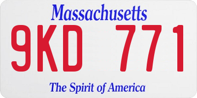 MA license plate 9KD771
