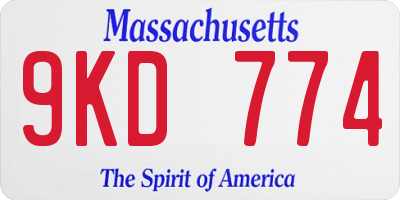 MA license plate 9KD774