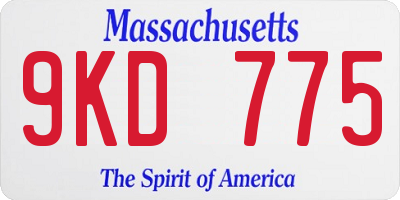 MA license plate 9KD775