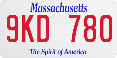 MA license plate 9KD780