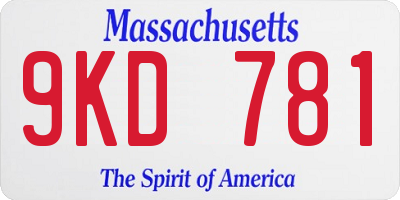 MA license plate 9KD781