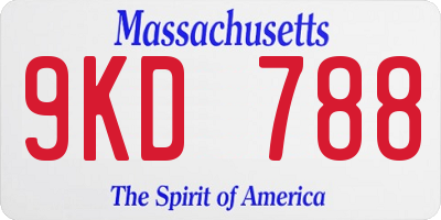 MA license plate 9KD788