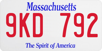 MA license plate 9KD792