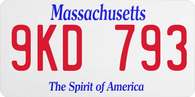MA license plate 9KD793