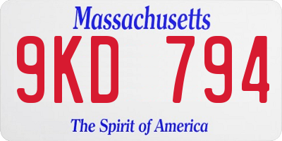 MA license plate 9KD794