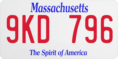 MA license plate 9KD796