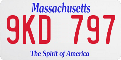 MA license plate 9KD797