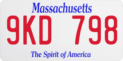 MA license plate 9KD798