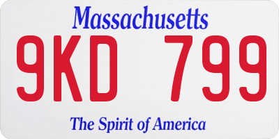 MA license plate 9KD799