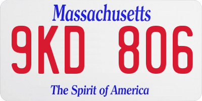 MA license plate 9KD806