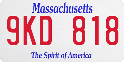 MA license plate 9KD818