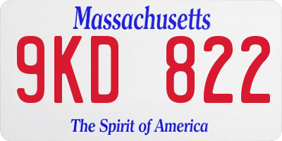 MA license plate 9KD822