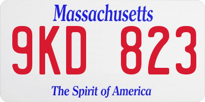 MA license plate 9KD823