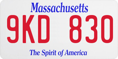 MA license plate 9KD830