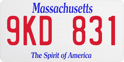 MA license plate 9KD831