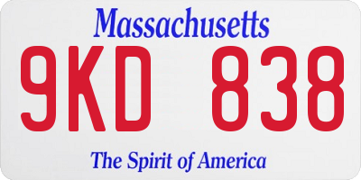 MA license plate 9KD838