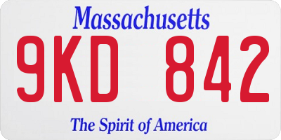 MA license plate 9KD842