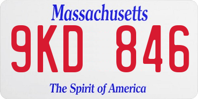 MA license plate 9KD846