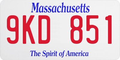 MA license plate 9KD851