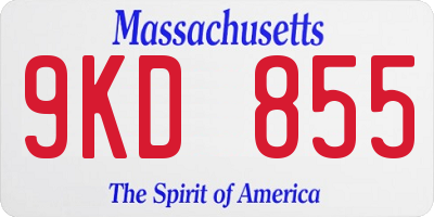 MA license plate 9KD855
