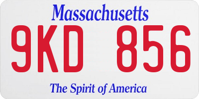 MA license plate 9KD856