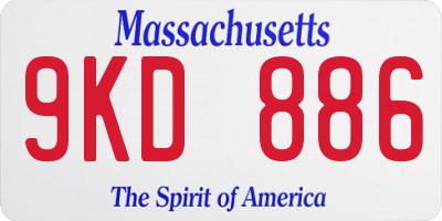 MA license plate 9KD886