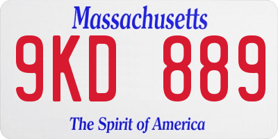 MA license plate 9KD889