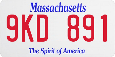 MA license plate 9KD891