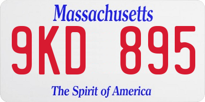 MA license plate 9KD895