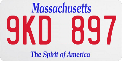 MA license plate 9KD897