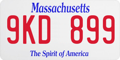 MA license plate 9KD899