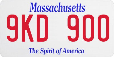 MA license plate 9KD900