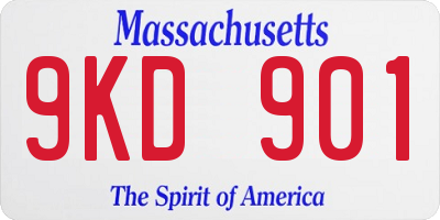 MA license plate 9KD901
