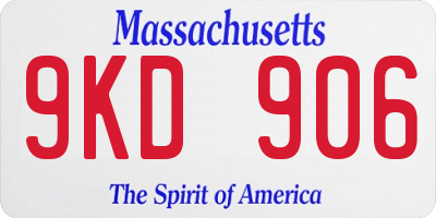 MA license plate 9KD906