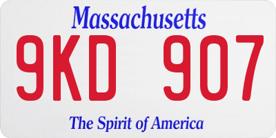 MA license plate 9KD907