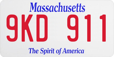 MA license plate 9KD911