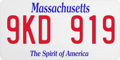 MA license plate 9KD919