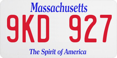 MA license plate 9KD927