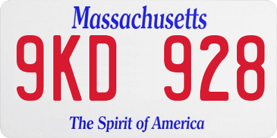 MA license plate 9KD928