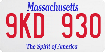 MA license plate 9KD930