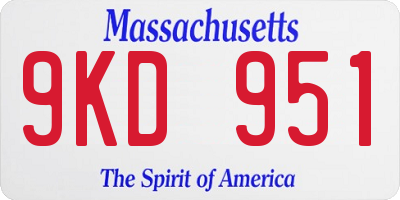 MA license plate 9KD951