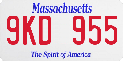 MA license plate 9KD955