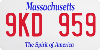 MA license plate 9KD959